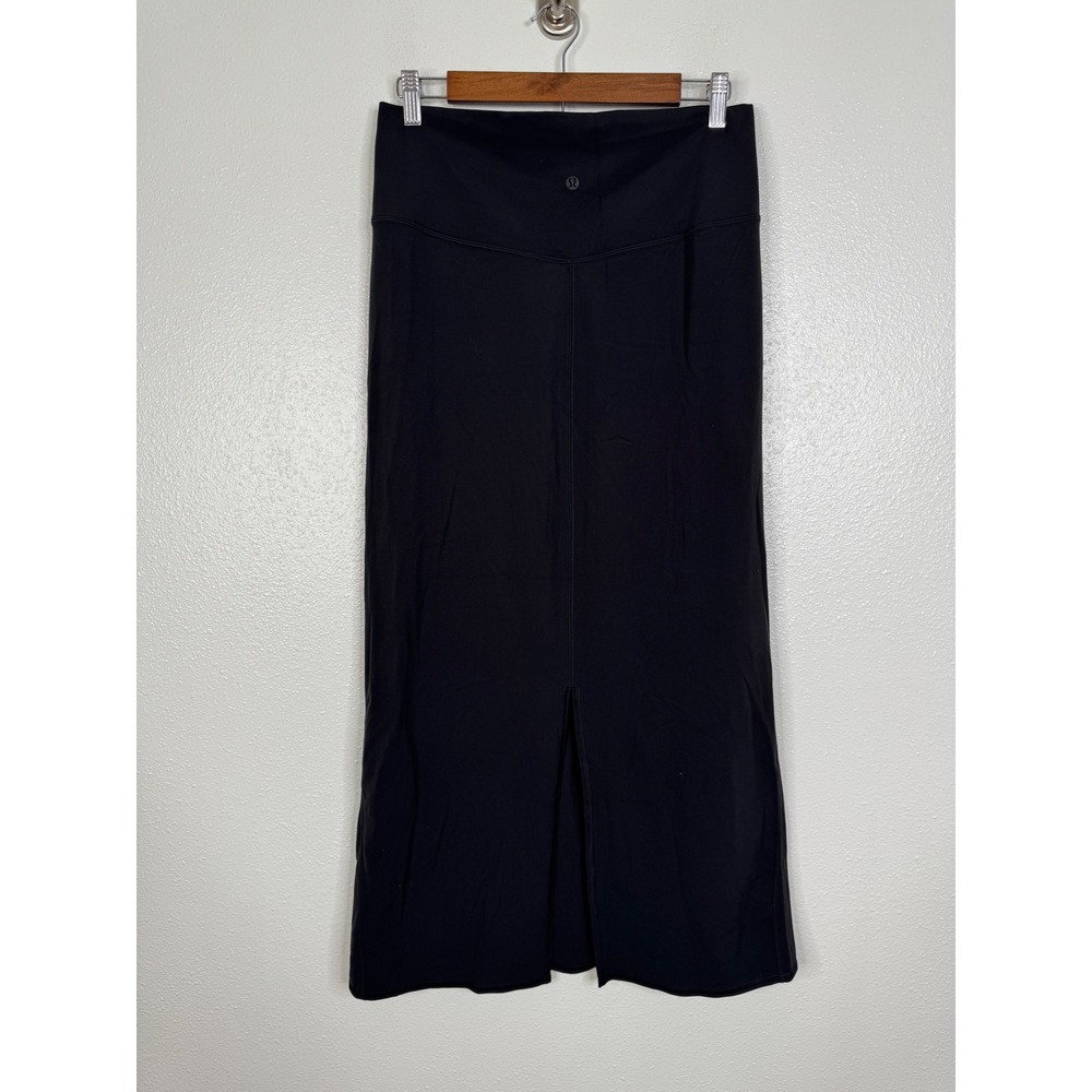 Lululemon Nulu Slim-Fit High-Rise Maxi Skirt Black LW8AOGS Size Large - Picture 5 of 9